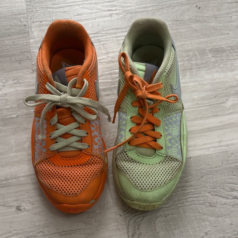 Nike Kids Two-Tone Orange & Light Green Sneakers